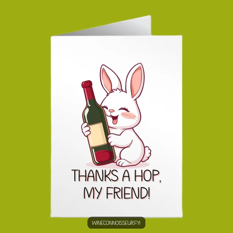 Free Printable Rabbit Wine Thank You Card - Funny Downloadable Gratitude