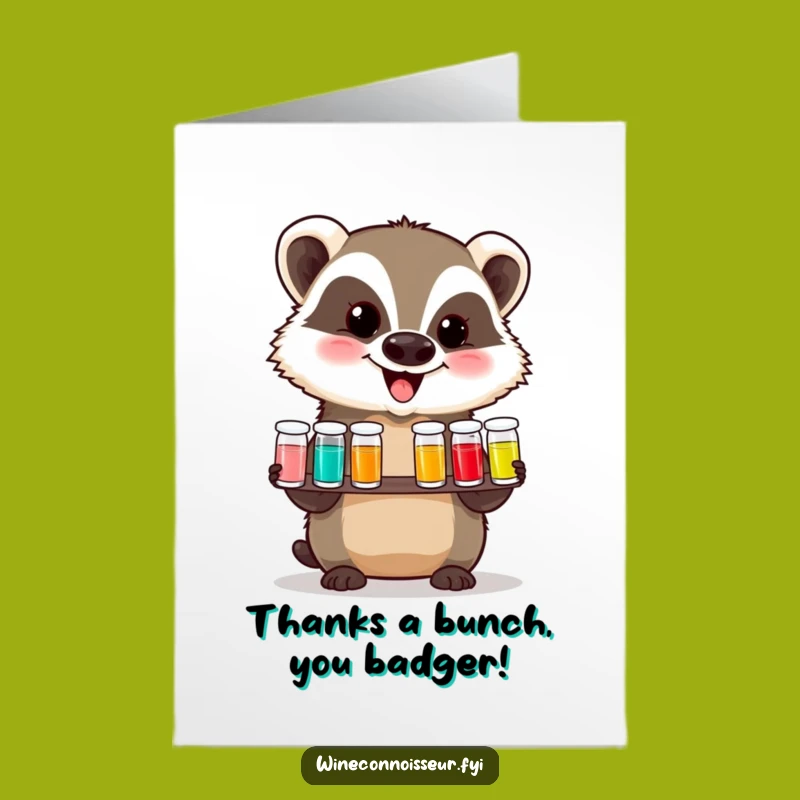Free Printable Thank You Card: Badger's Appreciation Tasting Flight