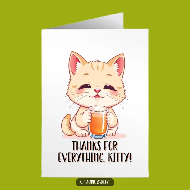 Free Printable Thank You Card: Cat Taster Bliss, Funny Downloadable Gift