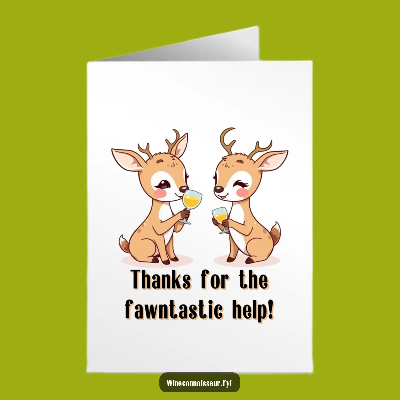 Free Printable Thank You Card: Chatty Kawaii Deer for Your Gratitude