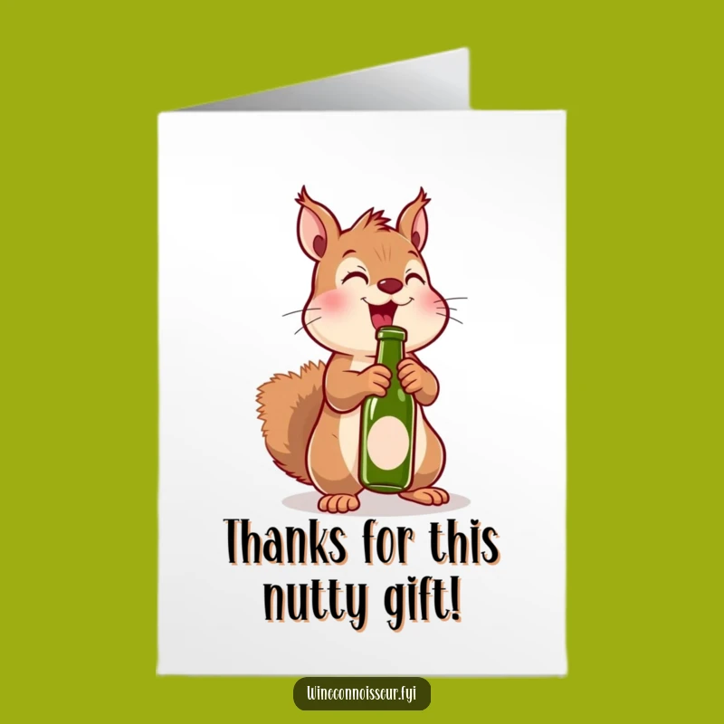 Free Printable Thank You Card: Cheerful Kawaii Squirrel Uncorking for Your Gratitude