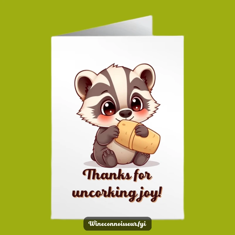 Free Printable Thank You Card: Curious Badger & Cork Funny Gift