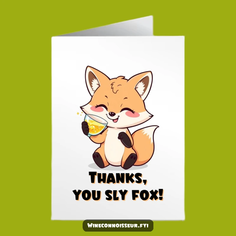 Free Printable Thank You Card: Sophisticated Fox DIY Gracious Gratitude