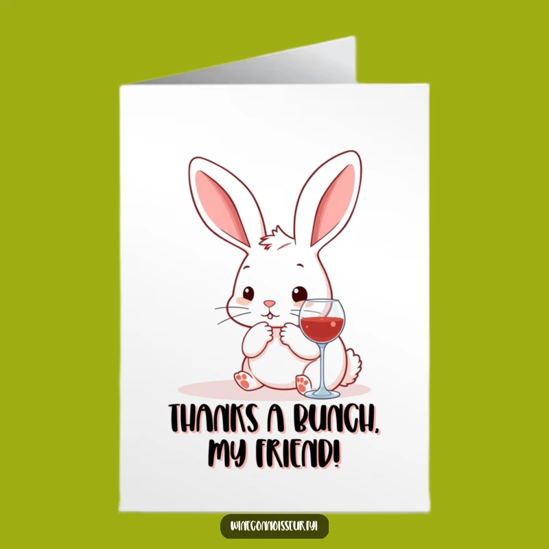 Free Printable Thank You Card: Adorable Rabbit's Wine Appreciation