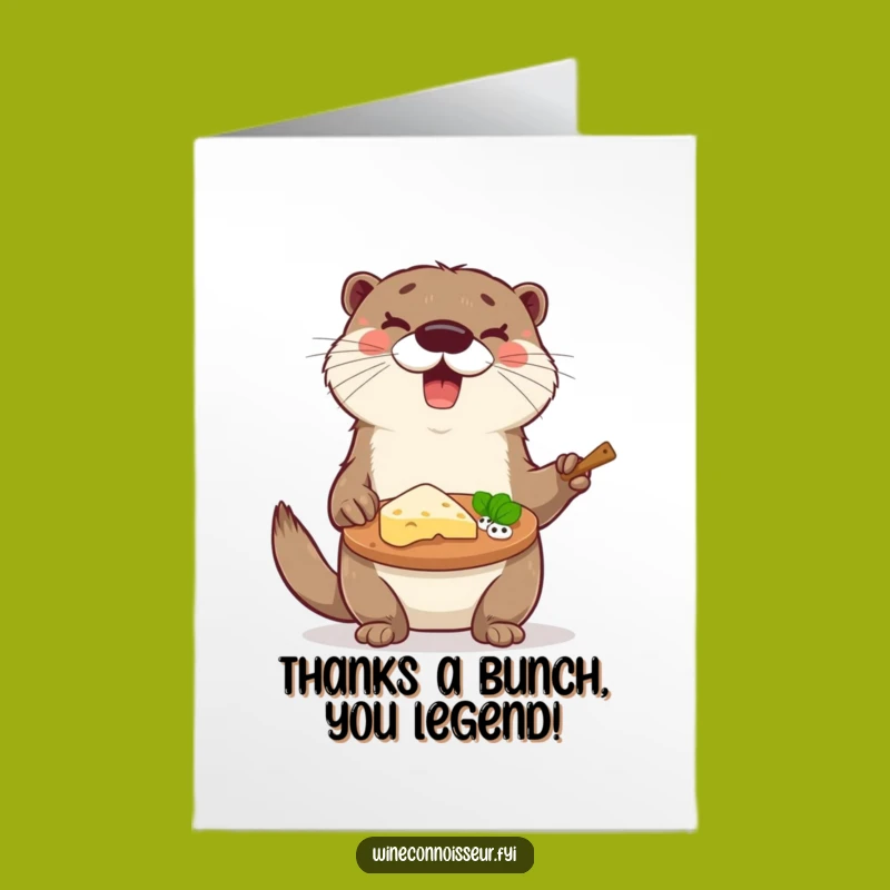 Free Printable Otter Cheese Thank You Card - Funny Downloadable for Foodie Appreciation