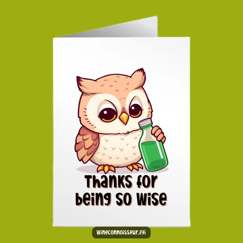 Free Printable Owl Thank You Card - Funny Downloadable Gift for Appreciation