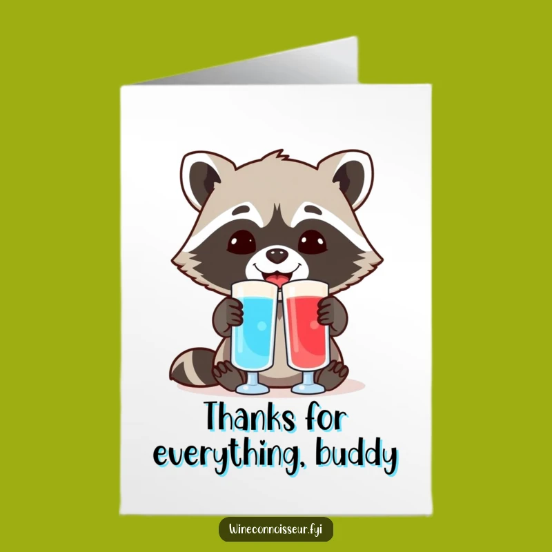 Free Printable Thank You Card: Raccoon's Colorful Appreciation