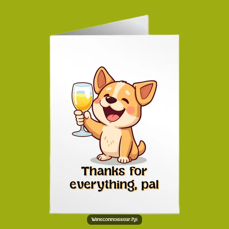 Free Printable Thank You Card: Grateful Dog Toasting for a Heartfelt Downloadable Gift