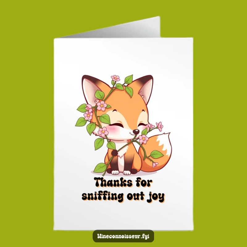 Free Printable Thank You Card: Fox Vine Appreciation, Delightful Downloadable Gift
