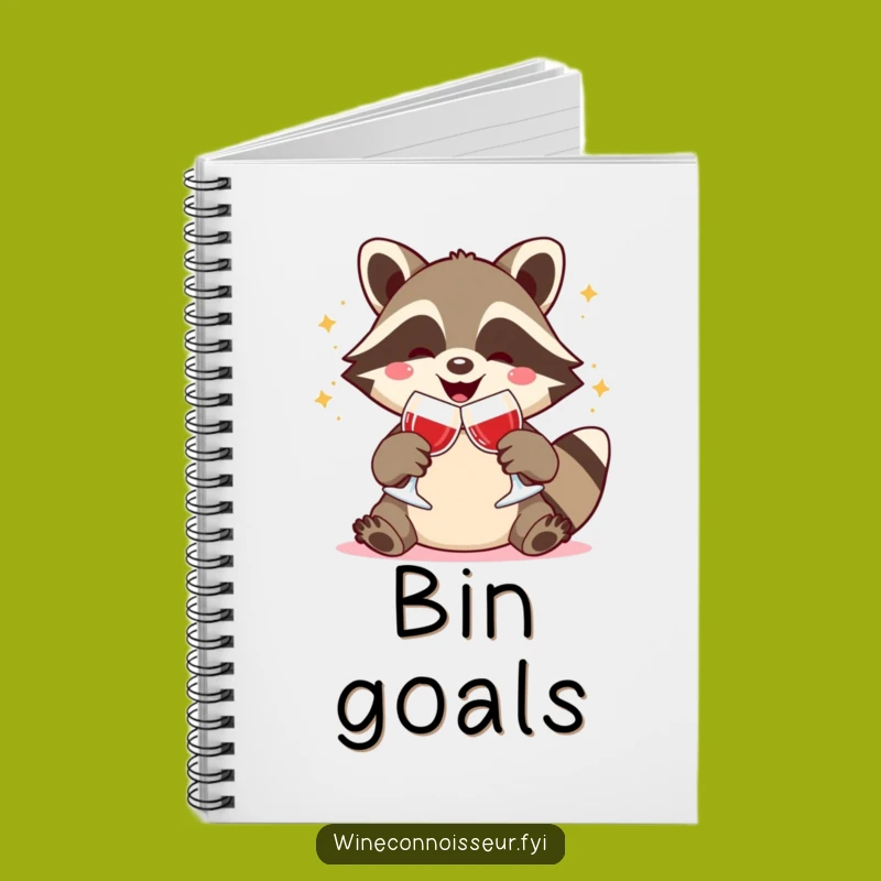 Funny Kawaii Raccoon Wine Toast Notebook: Jot Down Celebrations, Gift