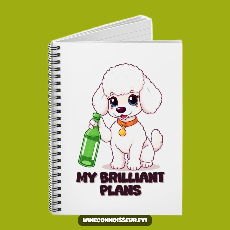 Elegant Funny White Poodle Notebook - For Jotting Down Sophisticated Thoughts and Plans