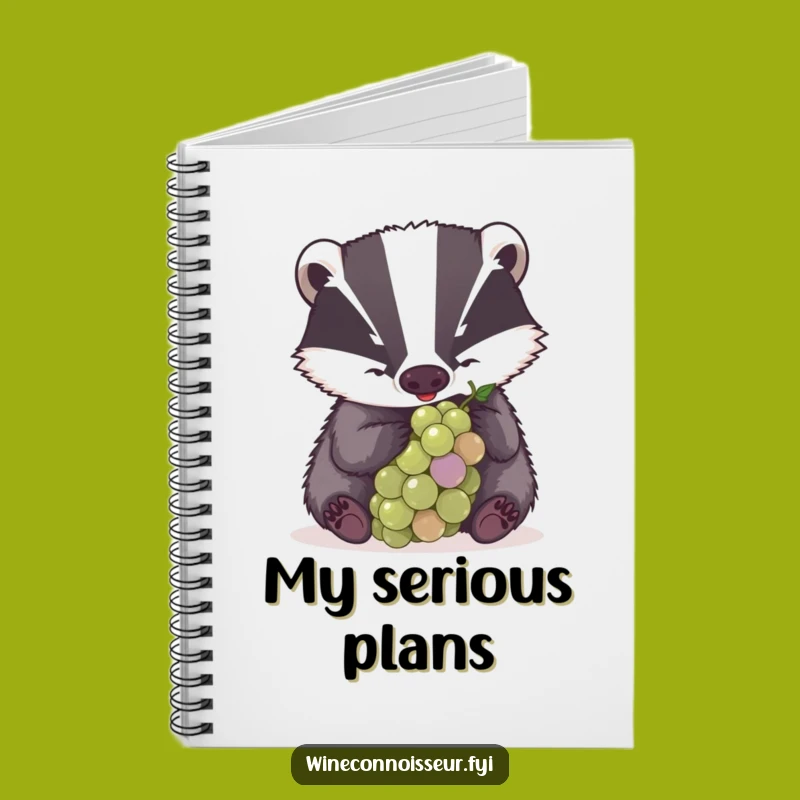 Funny Badger Grape Exam Notebook, Hilarious Journal for Focused Ideas Gift
