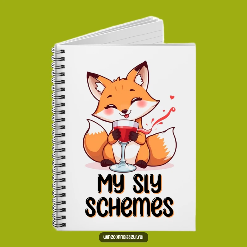 Funny Fox Wine Goblet Notebook: Elegant Journal Gift