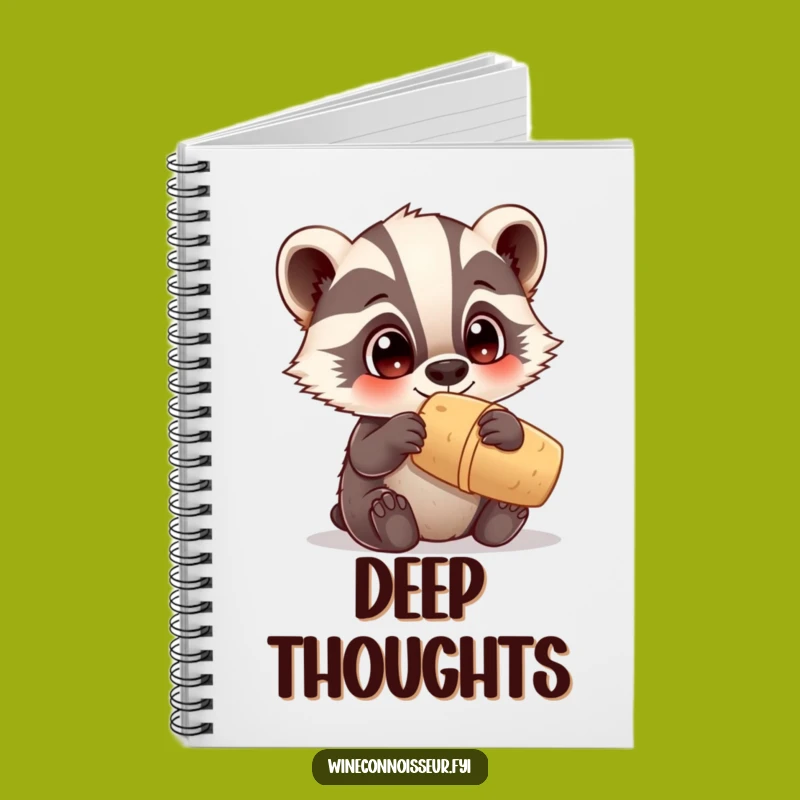 Funny Kawaii Badger Cork Notebook: Jot Down Discoveries, Perfect Gift