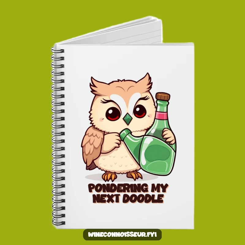 Funny Owl Sniffing Bottle Notebook, Hilarious Journal for Witty Observations Gift