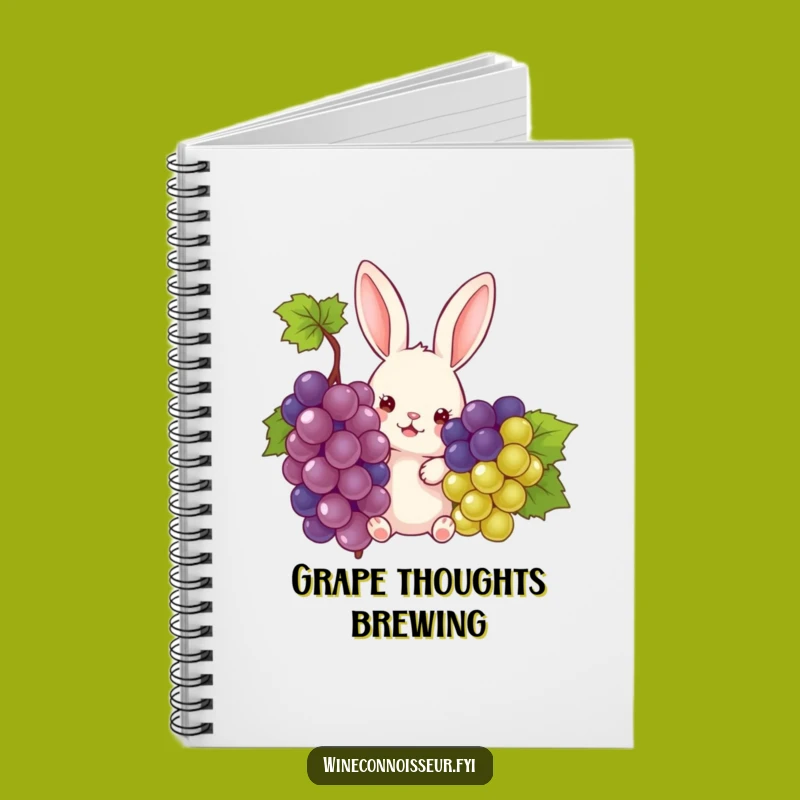 Funny Rabbit Grape Peek Notebook: Jot Down Ideas with a Grin