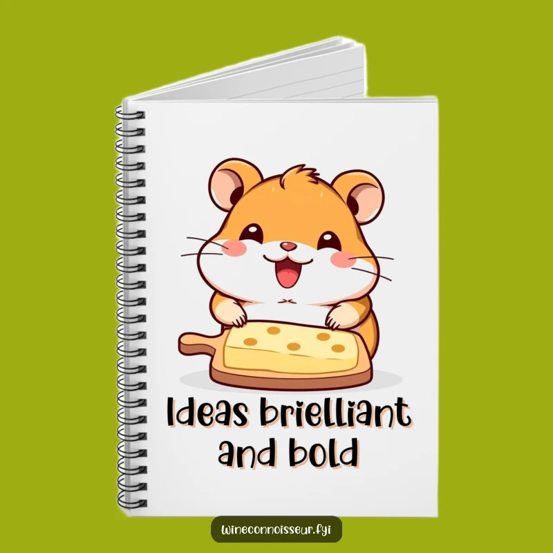 Funny Kawaii Hamster Cheese Board Notebook - Jot Down Fun Ideas with Humor