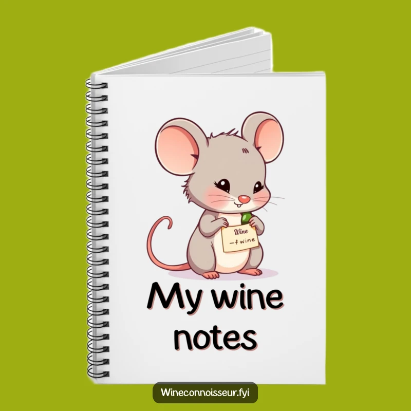 Funny Wine Mouse Notebook: Contemplative Character for Notes