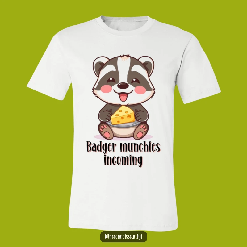 Funny Badger Cheese T-Shirt: Joyful Foodie Character Gift