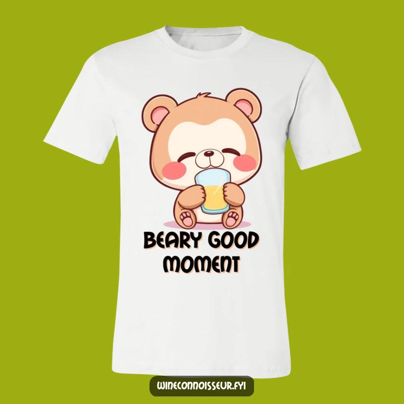 Funny Bear Sipping T-Shirt - Joyful Bear Tee, Relaxation Gift