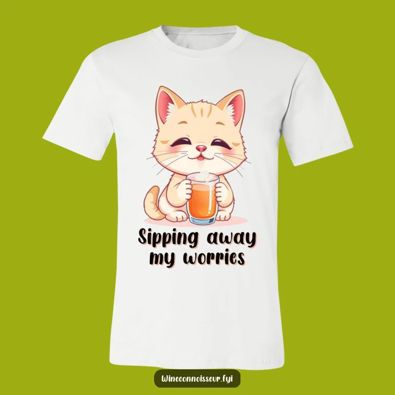 Funny Cat Taster T-Shirt: Blissful Sip Style, Awesome Funny Gift