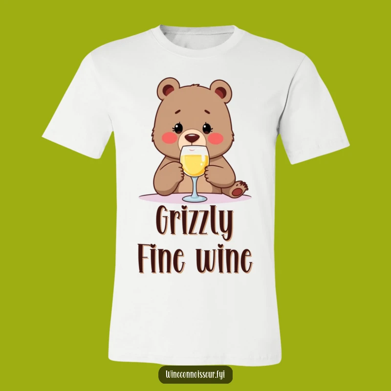 Funny Determined Bear Wine Tasting T-Shirt - Hilarious Sip Graphic Tee Gift
