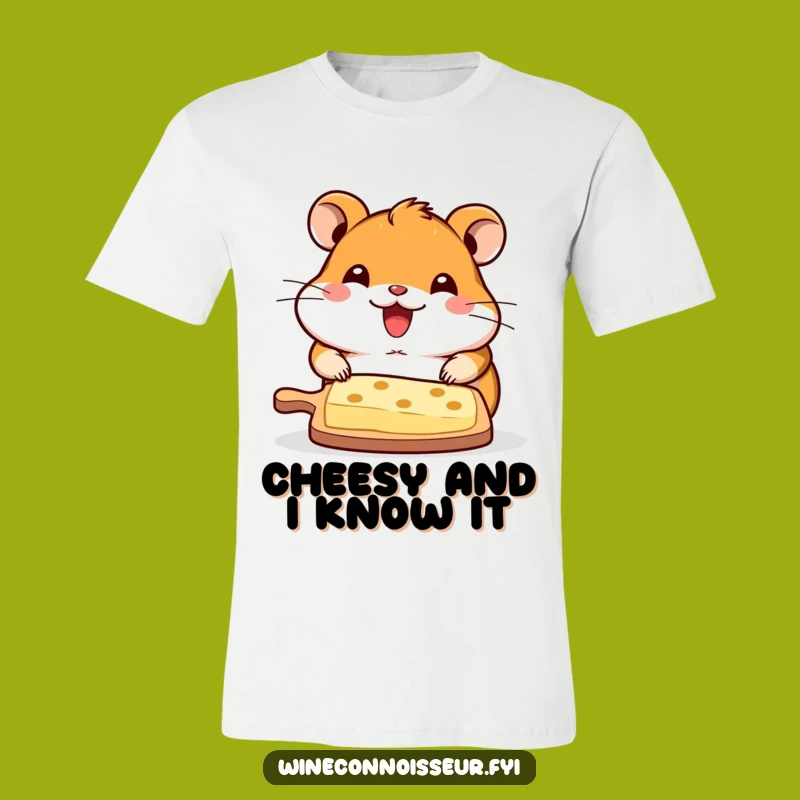 Funny Kawaii Hamster Cheese Board T-Shirt - Hilarious Gift for Foodies and Hamster Fans