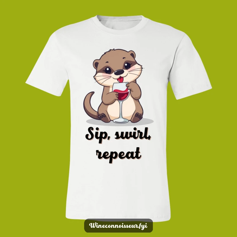 Funny Otter Wine Swirl Tee: Wear Your Playful Spirit with Pride