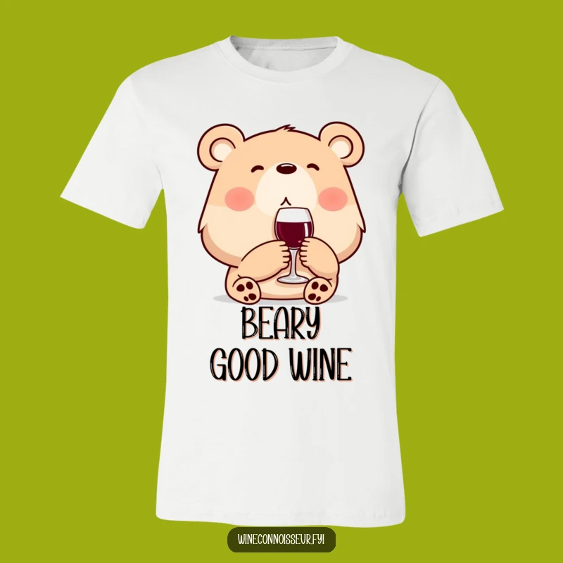 Funny Wine Bear T-Shirt: Content Character Sip Gift Idea