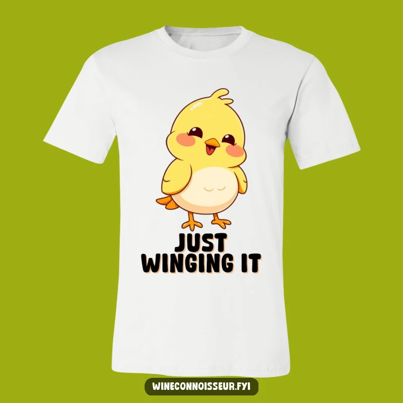 Funny Bird Nodding T-Shirt: Joyful Character Pleased Apparel