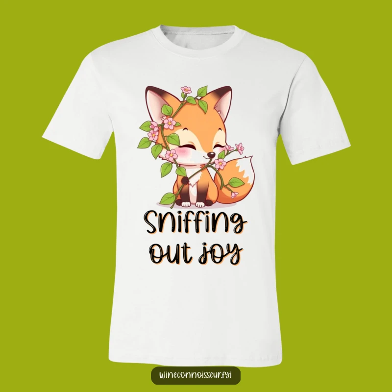 Funny Fox Blooming Vine T-Shirt - Vibrant & Comical Tee for Joyful Explorers