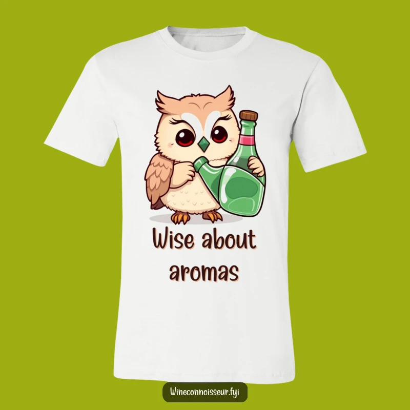 Funny Owl Sniffing Bottle T-Shirt, Wise & Witty Animal Graphic Tee Gift