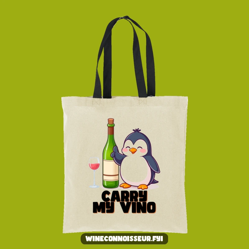 Funny Penguin Thumbs Up Wine Tote Bag - Chic Accessory for a Hilarious Funny Gift