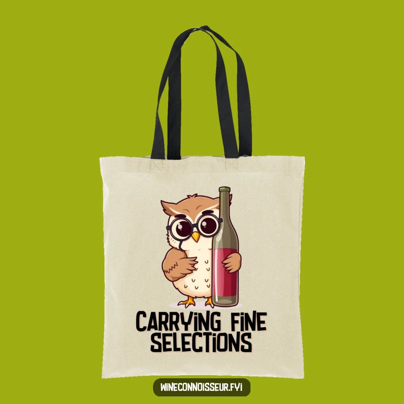 Funny Owl Monocle Tote Bag - Stylish Wine Accessory Holder, Perfect Humorous Gift