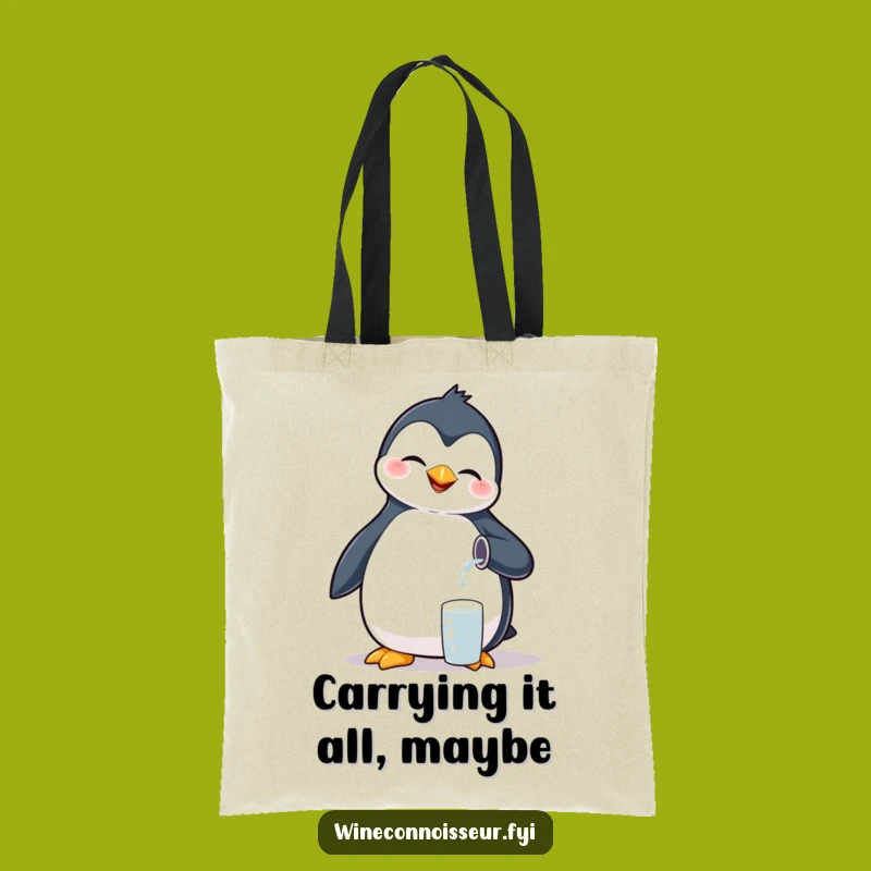 Funny Giggling Penguin Tote Bag - Tiny Pour Bird Bag Gift