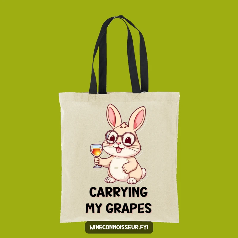Funny Monocle Rabbit Tote Bag, Elegant & Hilarious Carryall Gift