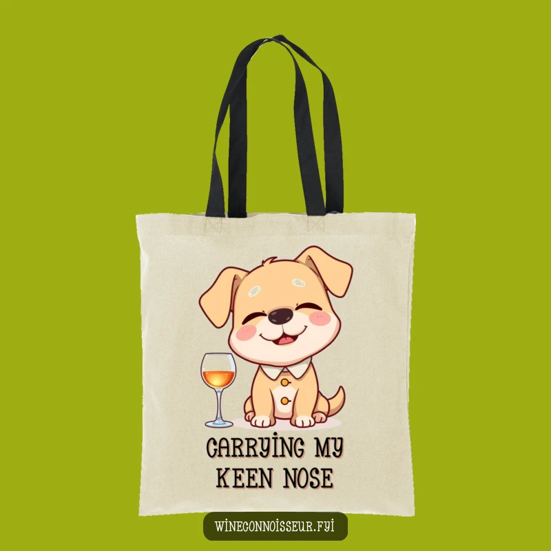 Funny Dog Sommelier Tote: Happy Pup Carries Your Wine, Great Funny Gift