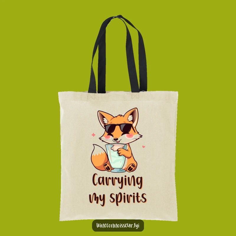 Funny Fox Wine Tote Bag: Chic Kawaii Accessory, Perfect Gift