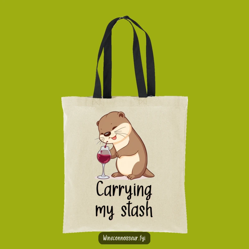Funny Otter Wine Tote Bag: Carry Your Essentials with Adorable Animal Charm
