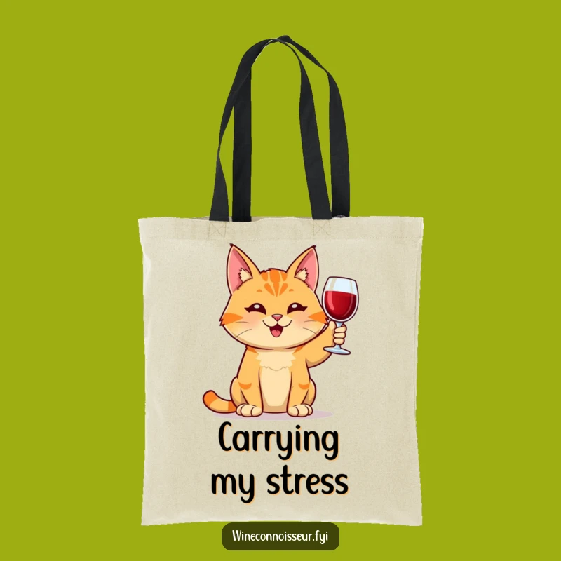 Stylish Funny Orange Tabby Cat Wine Tote Bag - Chic and Humorous Accessory for Daily Errands