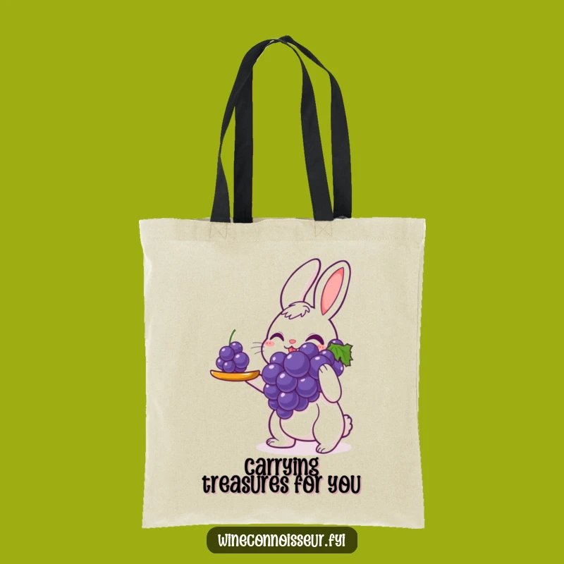 Funny Rabbit Service Tote: Perfect Grape Carrier, Great Funny Gift