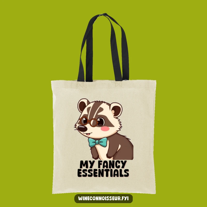 Funny Badger Monocle Tote Bag - Chic Carry-all for the Discerning Shopper