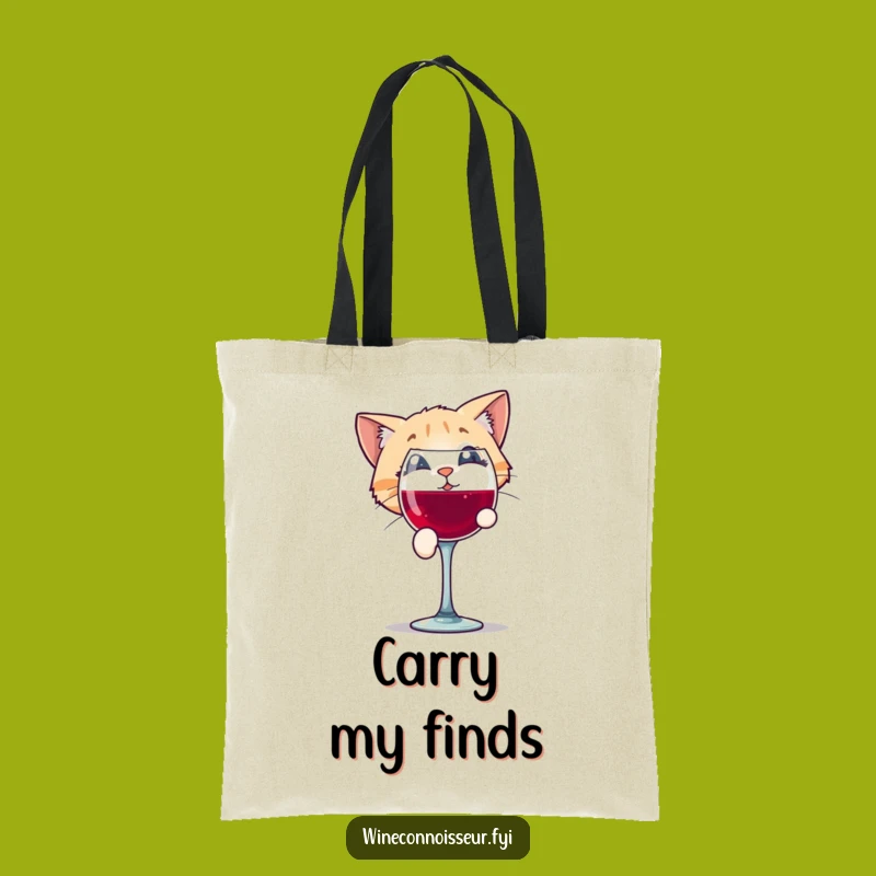 Funny Cat Wine Tote Bag: Carry Your Curiosity in Style!
