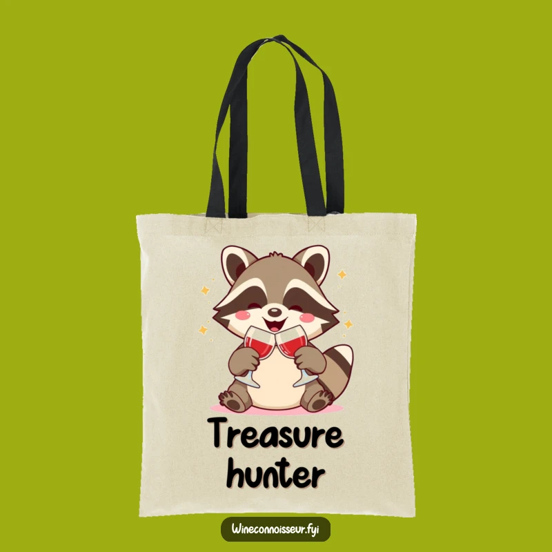 Funny Kawaii Raccoon Wine Toast Tote Bag: Carry Your Celebration, Gift