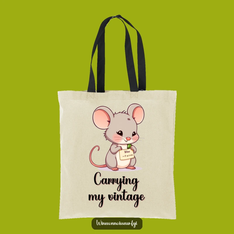 Funny Wine Mouse Tote Bag: Thoughtful Carry-All Gift