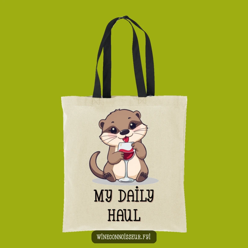 Funny Otter Wine Swirl Tote Bag: Carry Your Essentials with Playful Charm